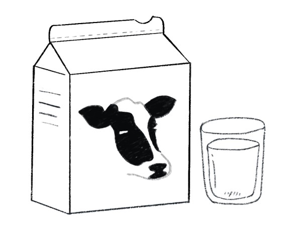 Illustration of a carton of milk